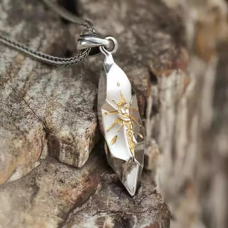 Retro Wishing Stone Men's Necklace Personalized Trendy Cool Meteorite Pendant Jewelry 2025