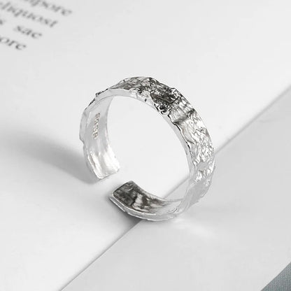 Irregular Rock Texture Gold Ring Women Rings Sterling Silver ring 2025