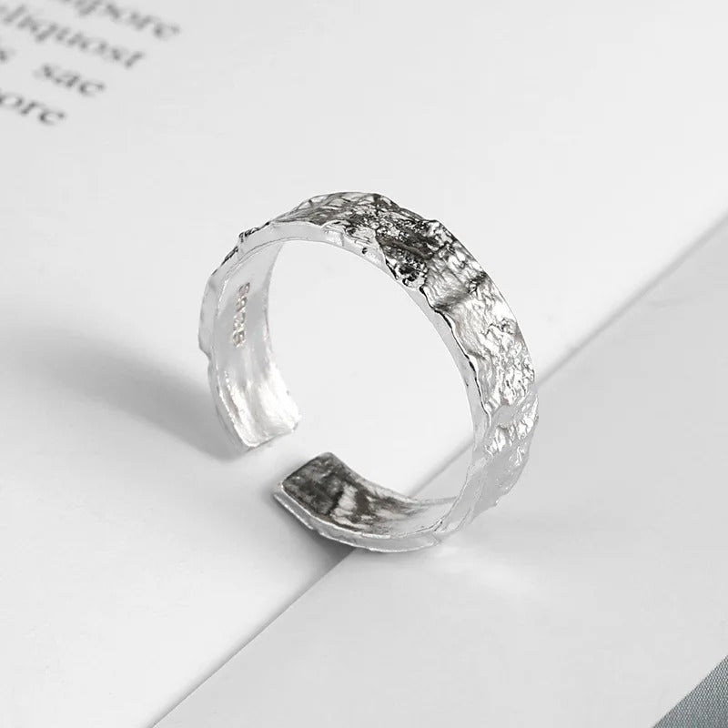 Irregular Rock Texture Gold Ring Women Rings Sterling Silver ring 2025