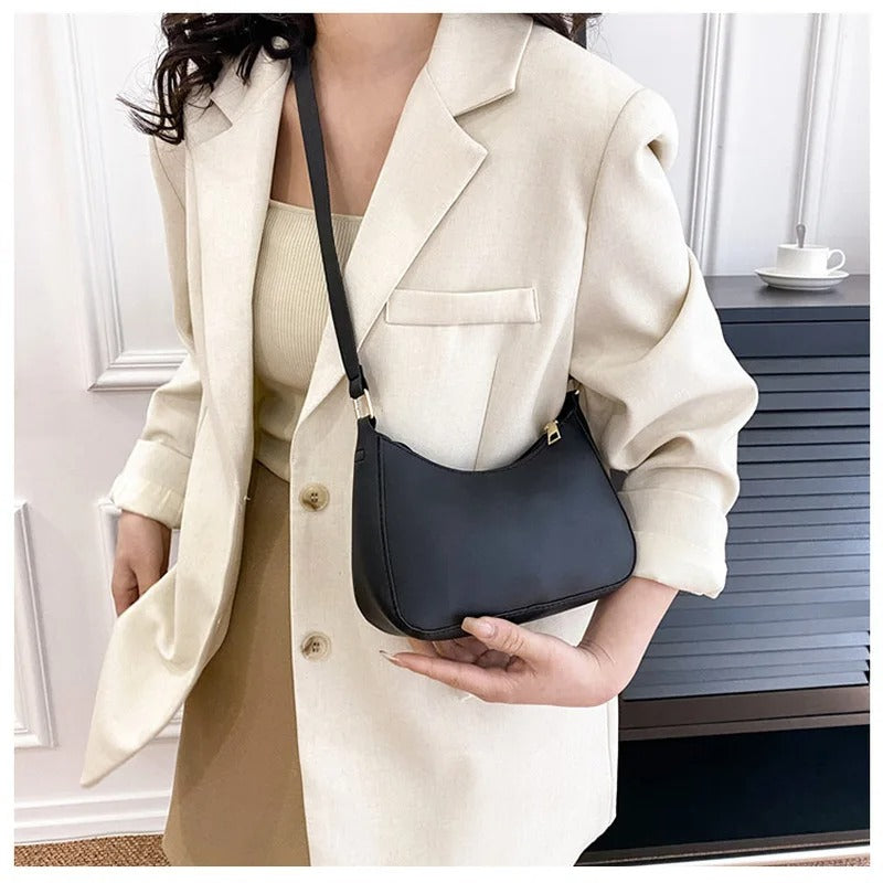 Solid Color Small Square Shoulder Bag Women’s Minimalist Purse