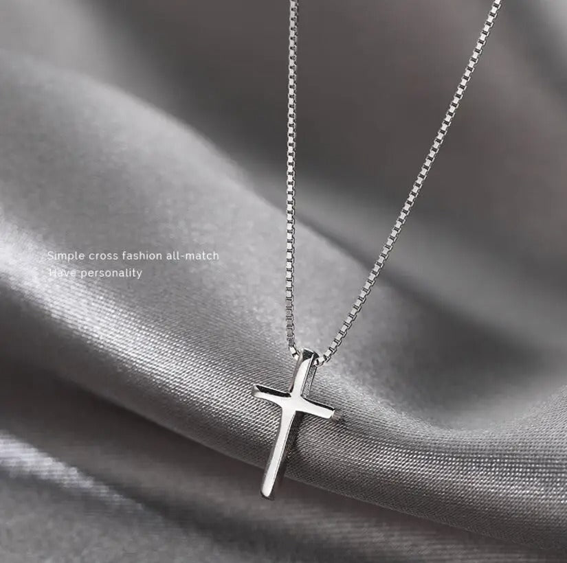 925 Sterling Silver Cross Pendant Necklace for Women