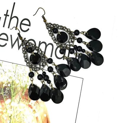 European American Ethnic Style Hollow Drop Earrings Women