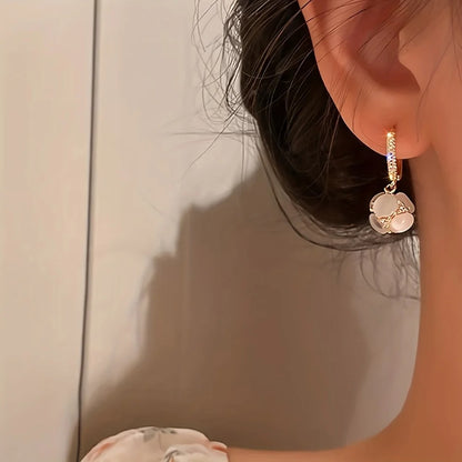 Women’s Artificial Moonstone Dangle Earrings Trendy Gift Jewelry