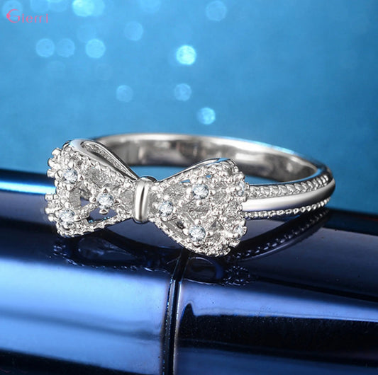Silver Cubic Zirconia Ring for Women Wedding Engagement Jewelry