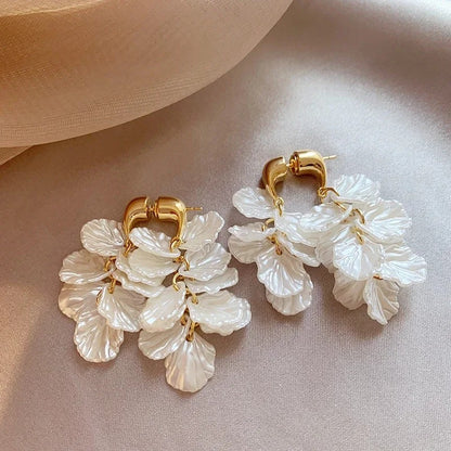 Women Summer Leaf Tassel Earrings 14K Gold Plated Fashion Jewelry
