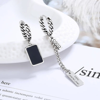 High Quality 925 Silver Square Brand Tassels Earrings For Women Luxury Jewelry Novelties