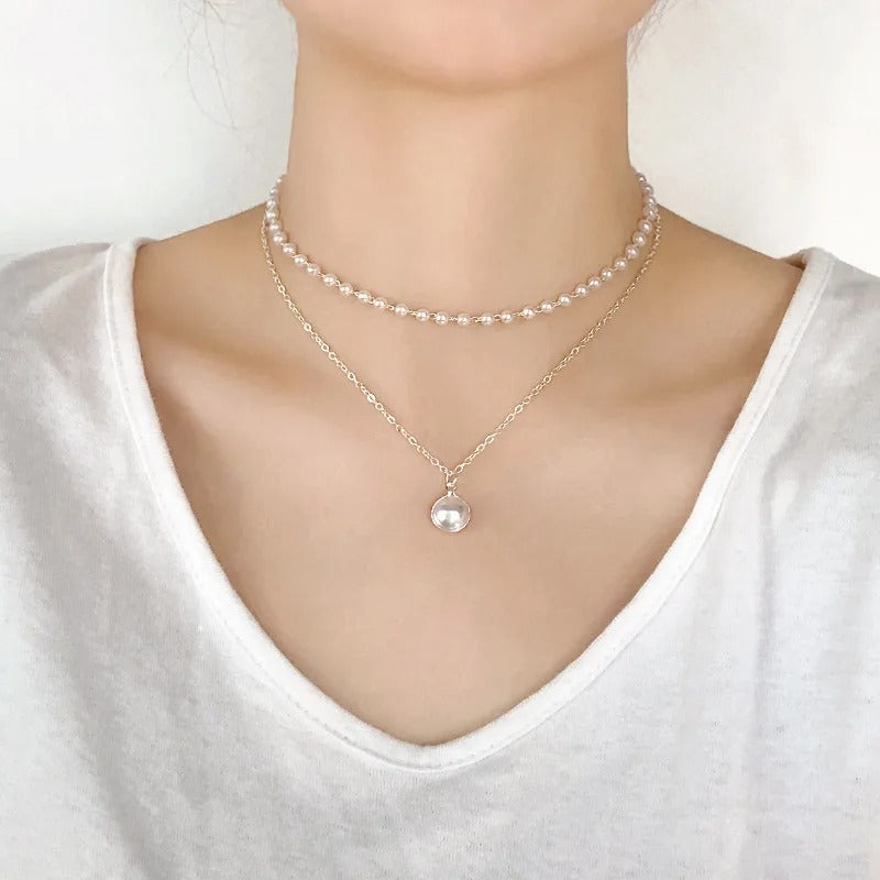 Beads Women's Neck Chain K pop Pearl Choker Necklace Gold Color Goth Choker Jewelry Pendant Necklaces 2025 Collar for Girl