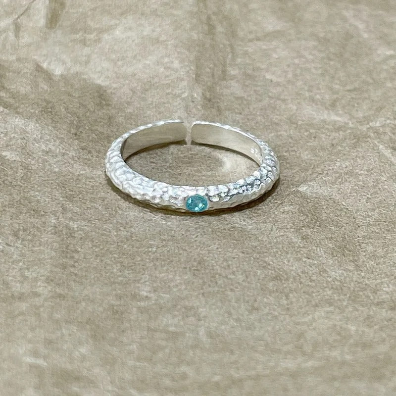 925 Sterling Silver Blue Zircon Ring – Minimalist Women’s Jewelry Gift