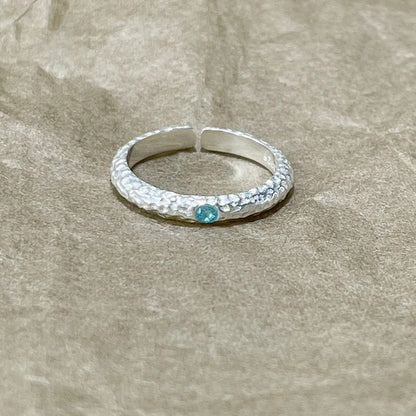 925 Sterling Silver Blue Zircon Ring – Minimalist Women’s Jewelry Gift