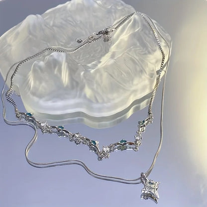 Beach Resort Style Beaded Star Pendant Necklace Women Tide Cool Double Layered Stacking Design Holiday Accessories Jewelry