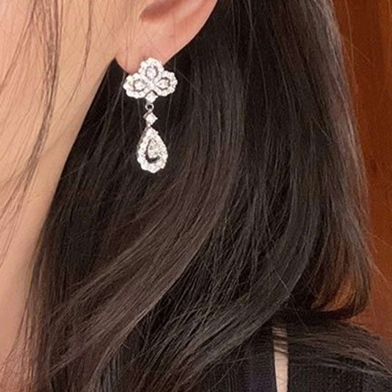 Huitan CZ Drop Earrings Modern Fashion Jewelry for Women Weddings