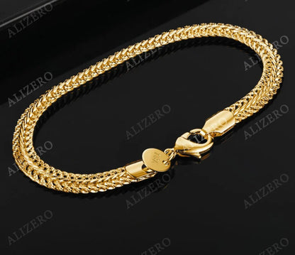 Silver & Gold Sideways Chain Bracelet for Women Wedding Jewelry