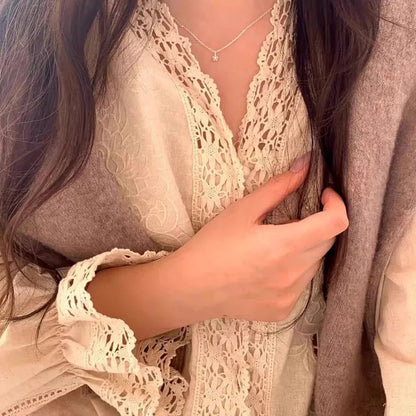 S925 Silver Flower Pearl Pendant Necklace Women Minimalist Jewelry