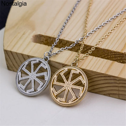 Kolovrat Symbol Pendant Slavic Jewelry Amulet Necklace