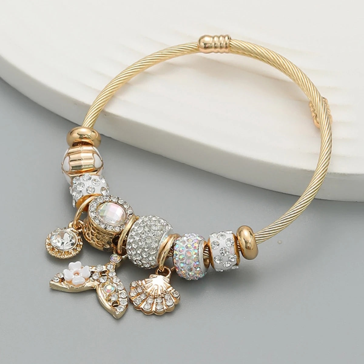Stainless Steel Beaded Love Bracelet Trendy Women’s Jewelry