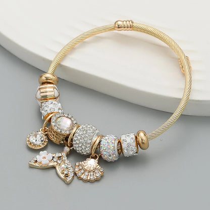 Stainless Steel Beaded Love Bracelet Trendy Women’s Jewelry