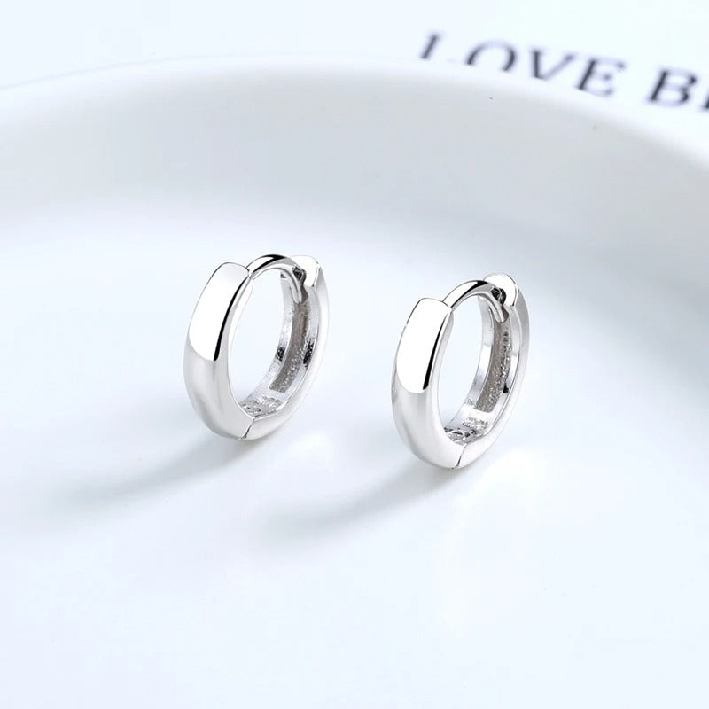 Genuine 925 Sterling Silver Woman's New Fashion Jewelry Hoop Earrings