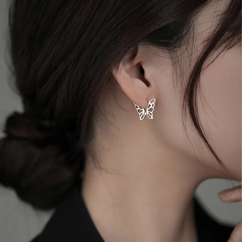 1 Pair Sterling Silver Butterfly Earrings For Women New Trendy Female Earring Party Jewelry