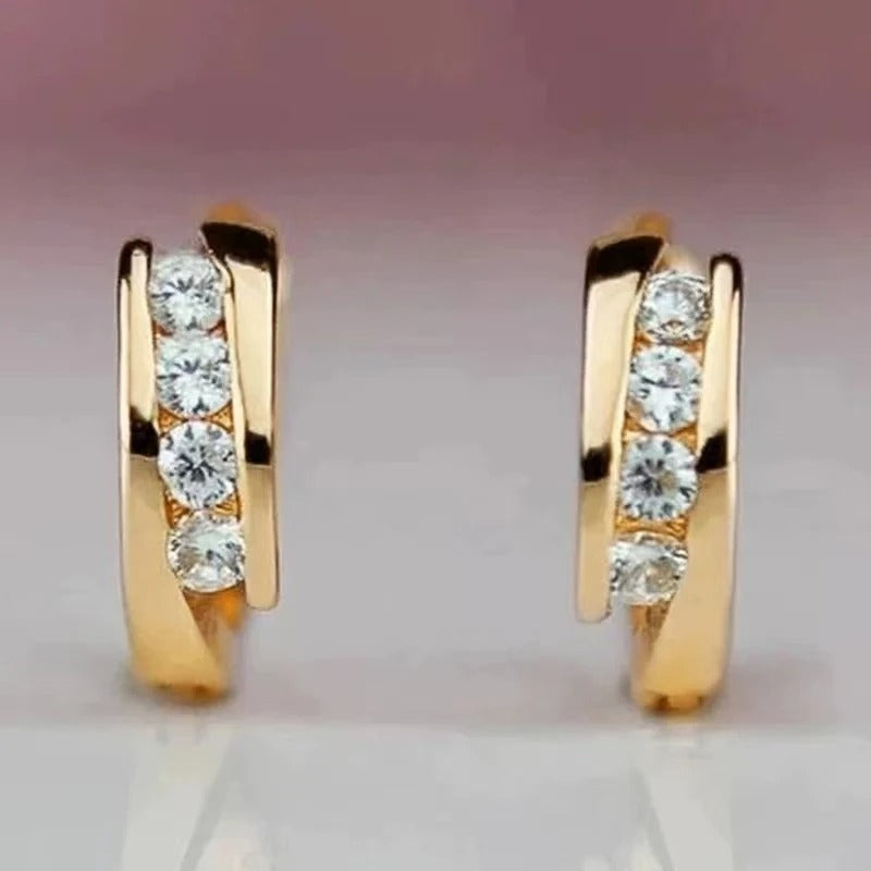 Versatile Gold Hoop Earrings Women Low-Key Temperament Jewelry