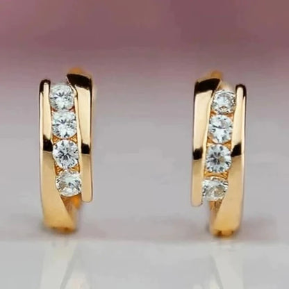 Versatile Gold Hoop Earrings Women Low-Key Temperament Jewelry