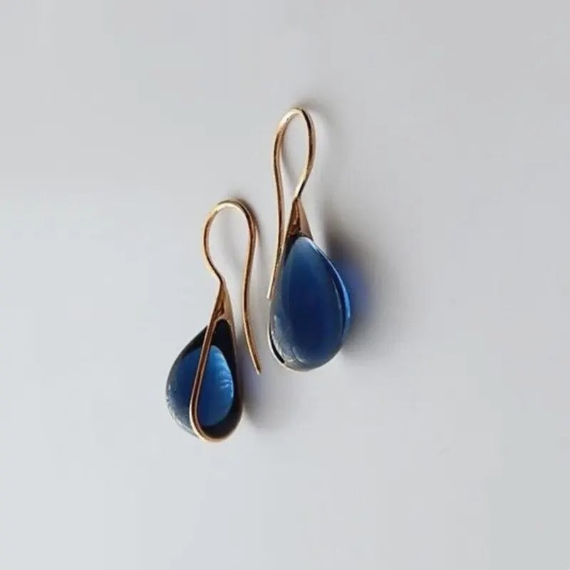 2 Pcs Gold-color Earrings Luxury Style Eye Stones Colorful Fashion Earrings
