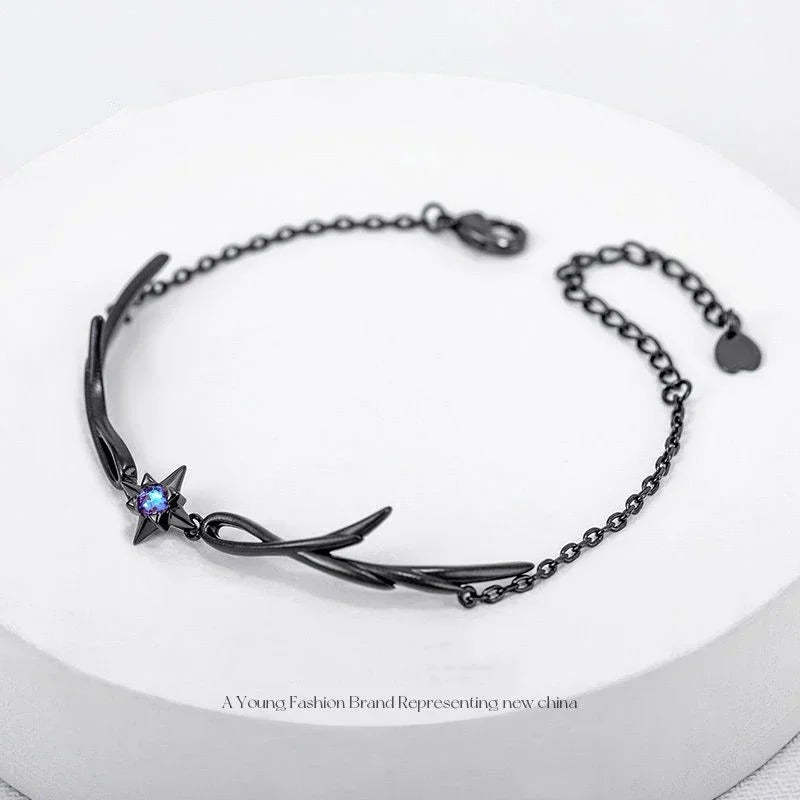 Zircon Star & Dark Angel Wings Bracelet Gothic Women’s Jewelry Gift