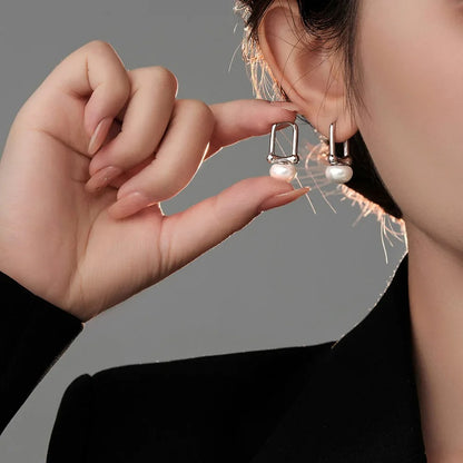 S925 Sterling Silver Cloud Pearl Earrings Exquisite Style Wavy Pattern Women's Earrings