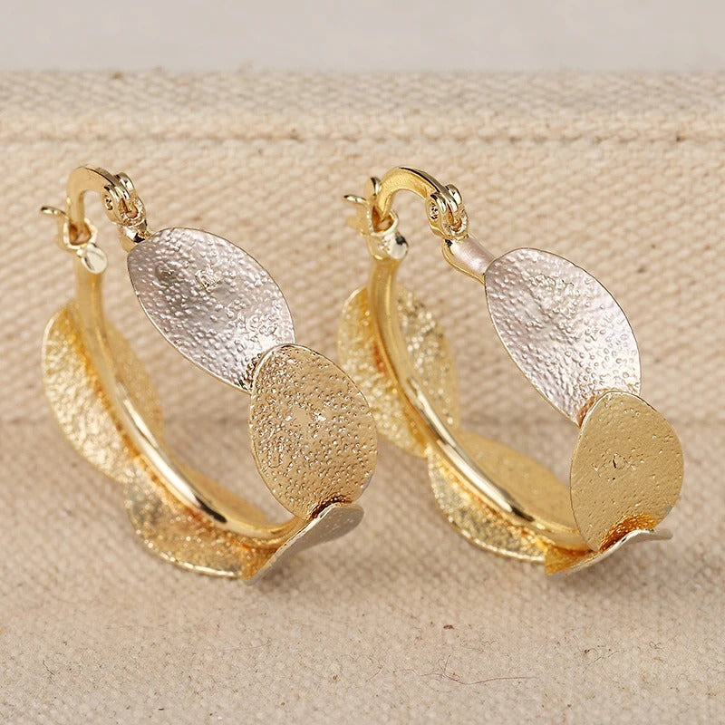 Exquisite Metal Oval Geometry Hoop Earrings Women Classic Jewelry