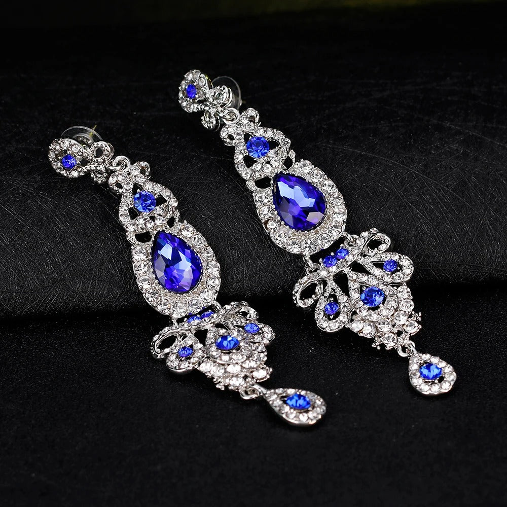Crystal Wedding Long Drop Earrings for Women 2025 Brides Earrings Prom Jewelry Gifts