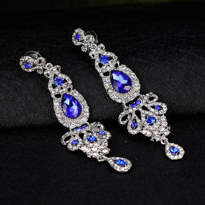 Crystal Wedding Long Drop Earrings for Women 2025 Brides Earrings Prom Jewelry Gifts