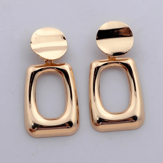 Round Hollow Out Square Oval Drop Earrings Women Jewelry