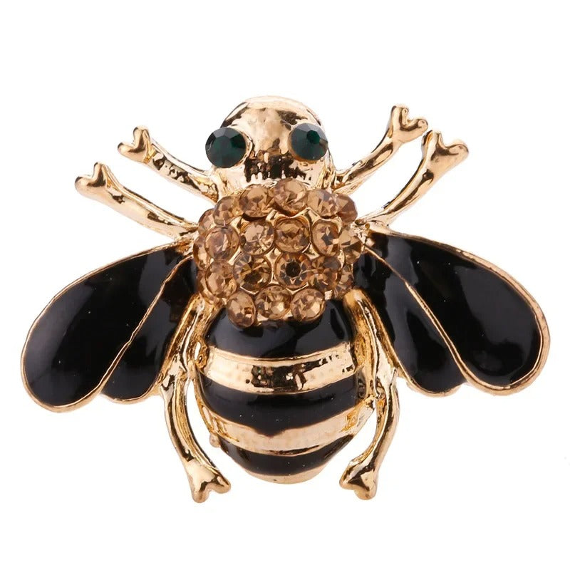 Versatile Crystal Bee Badge for Women Banquet Brooch