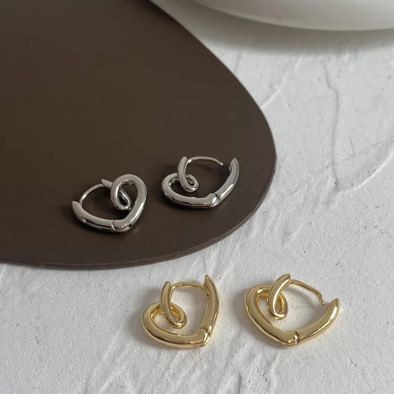 Hollow Heart Geometric Earrings Minimalist Women’s Wedding Jewelry