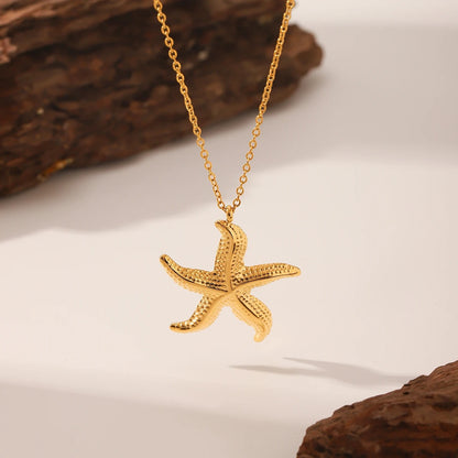2025 New in Female Cute Starfish Pendant Necklace For Woman Link Chain Choker 18k Gold Plated Stainless Steel Jewelry Party Gift