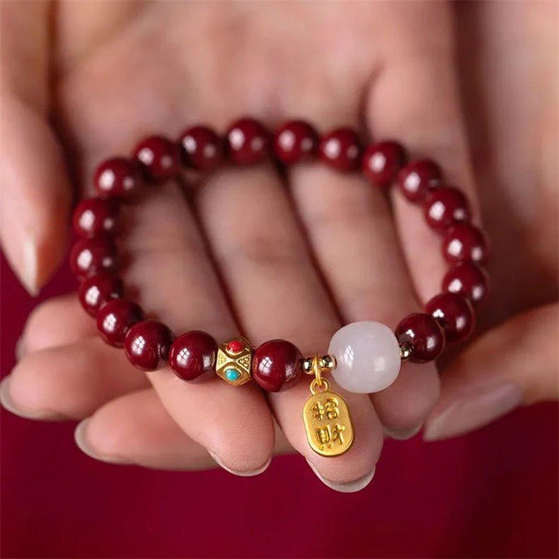 Natural Cinnabar Wealth Bracelet for Women Luck & Prosperity
