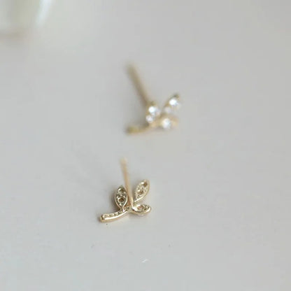 925 Sterling Silver Leaf Tree Life Stud Earrings Women