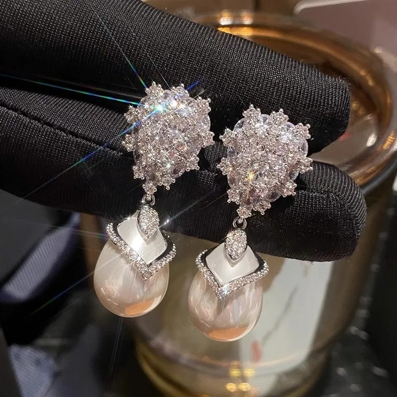 Gorgeous Pearl Drop Earrings Women Bridal Wedding Party Accessories