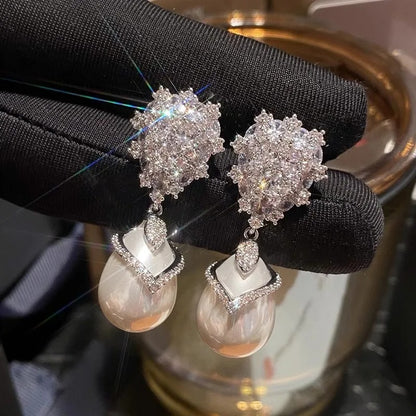 Gorgeous Pearl Drop Earrings Women Bridal Wedding Party Accessories