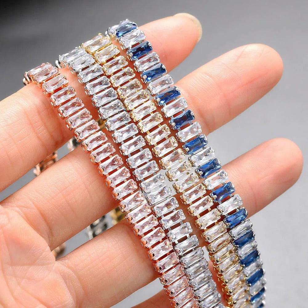 Iced Out Zircon Tennis Bracelet Luxury Crystal Jewelry for Women