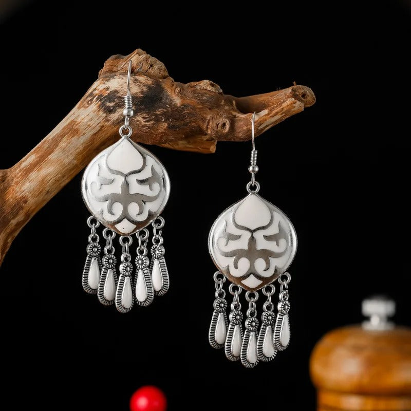 New Totem Enamel Earrings Women Short Vintage Daily Jewelry