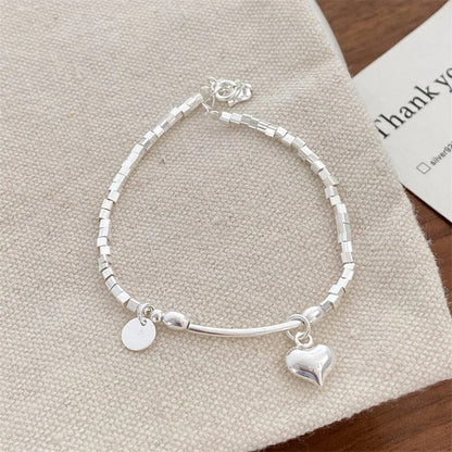 Sweet Stylish Square Love Bracelet Sterling Silver for Women