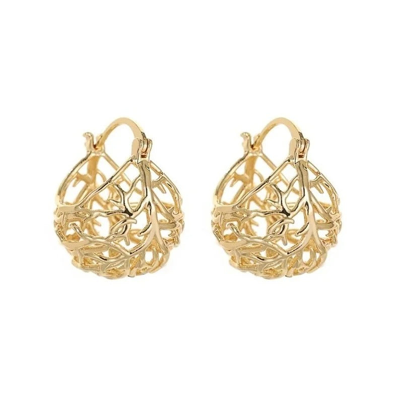 Newly Designed Gold Hoop Earrings Women Fashion Ear Accessories
