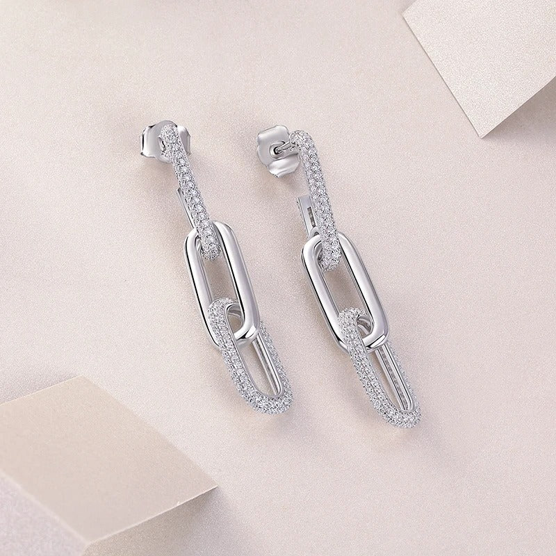 Simple Charm U-Shaped Earrings Sterling Silver Women Jewelry