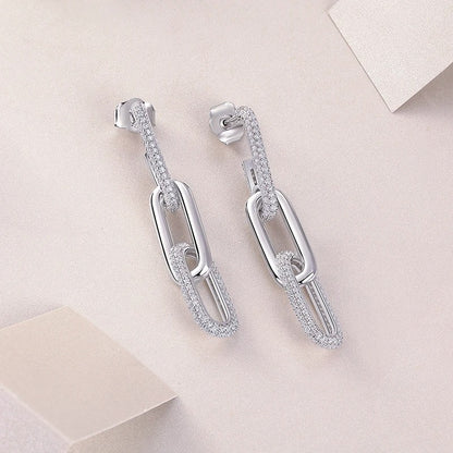 Simple Charm U-Shaped Earrings Sterling Silver Women Jewelry