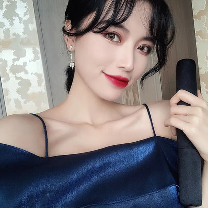 Women’s Long Crystal Star Earrings Exaggerated Trendy Party Jewelry