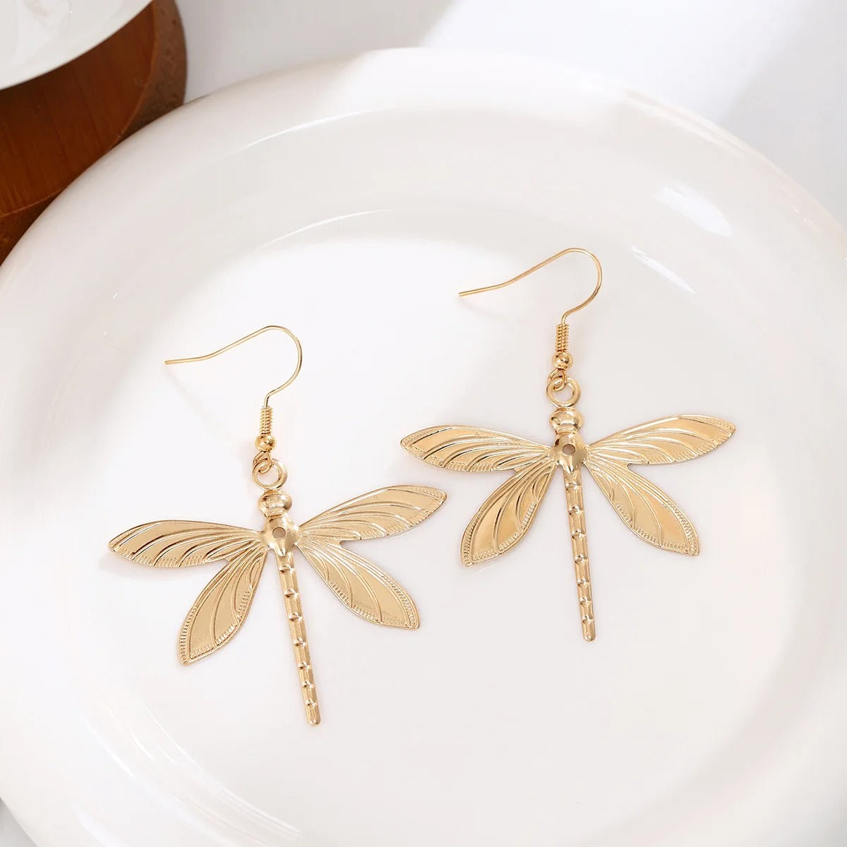 Trendy Minimalist Dragonfly Earrings Women Piercing Dangle Jewelry