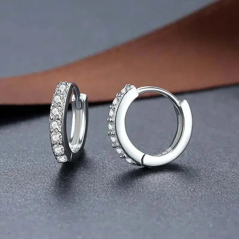 Classic Gold Round Hoop Earrings Women Sparkling Zircon Jewelry