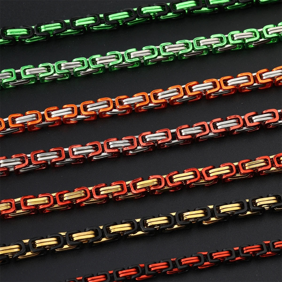 Premium Cuban Chain Bracelet Stainless Steel Byzantine Design