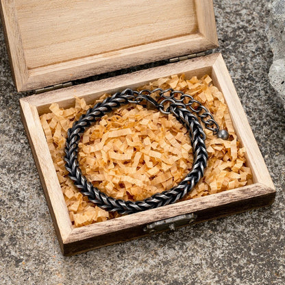 Retro Oxidized Black 6MM Cuban Chain Bracelet for Men