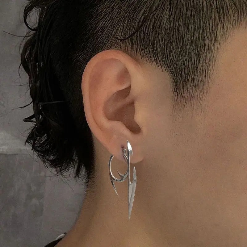 Cyberpunk Darts Shape Ear Pendants Gothic Earrings Unisex Jewelry
